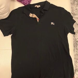 Mens Size Medium Black Burberry polo shirt